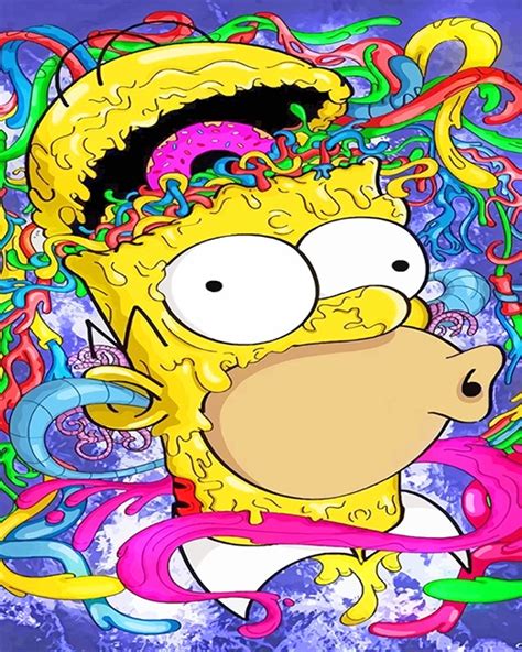 Psychedelic Homer Simpson Paint By Numbers Painting By Numbers