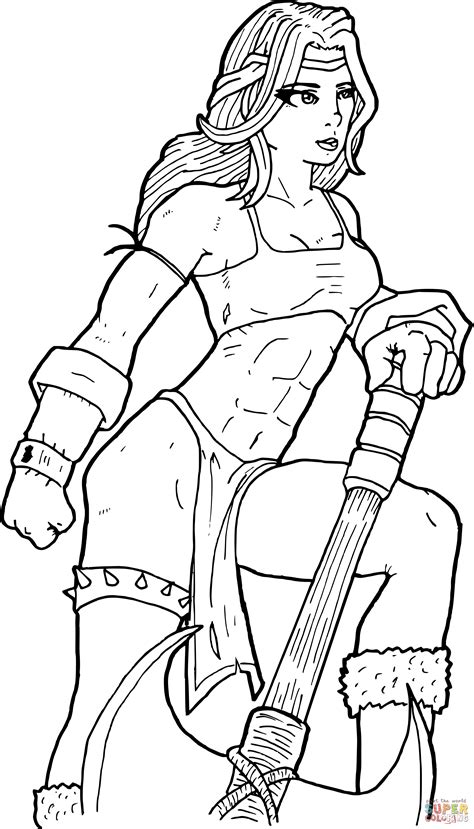 Warrior Woman Coloring Pages
