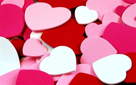 White Red And Pink Hearts Cutouts Hd Wallpaper Wallpaper Flare