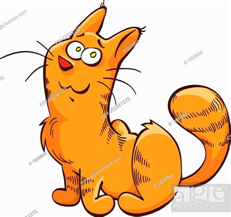 Ginger Tabby Cat Cartoon Vector Isolated On White Stock Vector