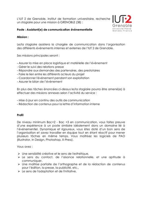 Offre stageCOMMUNICATIONIUT2 par Service Communication  Fichier PDF