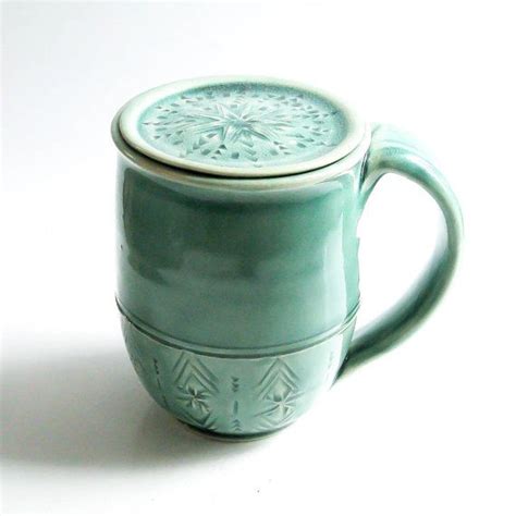 Personalized Coffee Mug Lid Custom Coffee Mug Lidded Mug Pottery