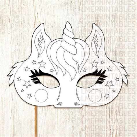 Paper Art Mask Printable No Color Unicorn