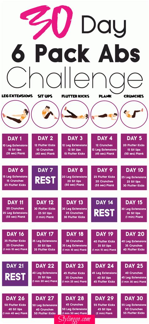 30 Day Ab Challenge That Works Stylinggo