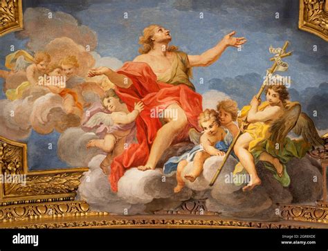 Rome Italy September 1 2021 The Ceiling Baroque Fresco Of