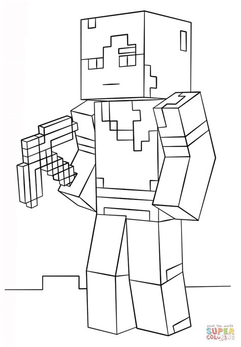 Minecraft Alex Coloring Page Free Printable Coloring Pages