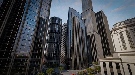 3d Model Skyscraper City Building 09 Vr Ar Low Poly Cgtrader