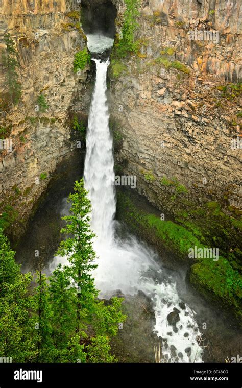 Spahats Falls Waterfall In Wells Gray Provincial Park British Columbia