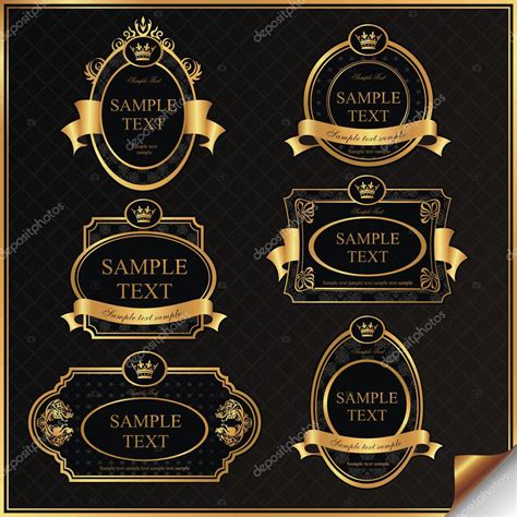 Black Gold Framed Labels Stock Vector By ©tontri 9985551