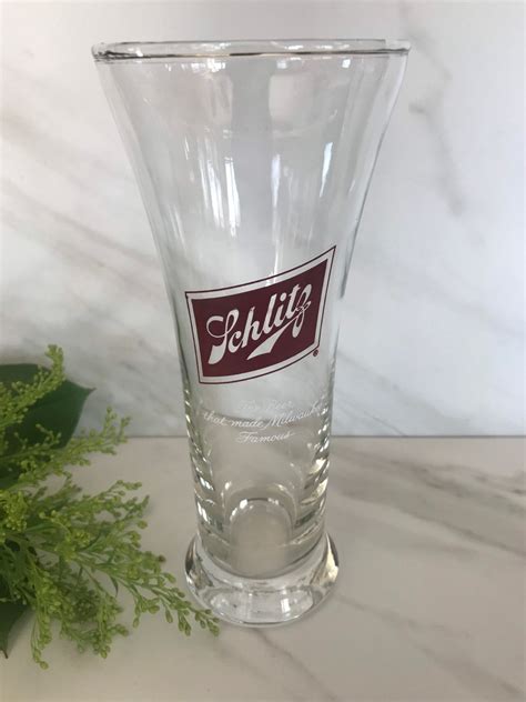 Schlitz Beer Vintage Tall Pilsner Schlitz Libbey Glass Marked Etsy