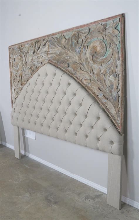 Shop with afterpay on eligible items. 19th Century Italian Painted and Linen King Size Headboard ...