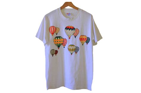 Vintage 80s Hot Air Balloon T Shirt Size Medium