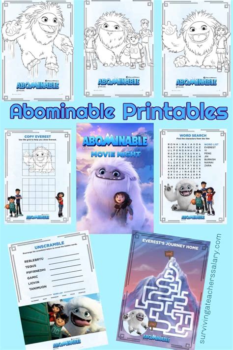 If the 'download' 'print' buttons don't work, reload this page by f5 or command+r. Free Abominable Printable Coloring Pages, Games & Recipes
