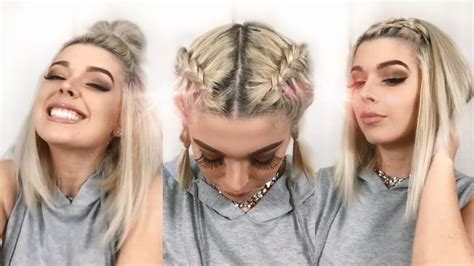3 COIFFURES FACILES POUR CHEVEUX COURTS - YouTube