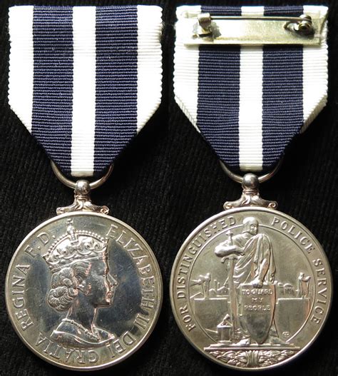 Queens Police Medal For Distinguished Police Service Edge Stamped