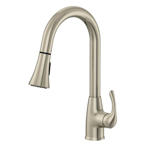 Fapully commercial kitchen faucet pull down sprayer and deck plate brushed nickel,single handle kitchen sink faucet with soap dispenser. EZ-FLO Kitchen Sink Faucet Single Handle Lever Pull Down ...