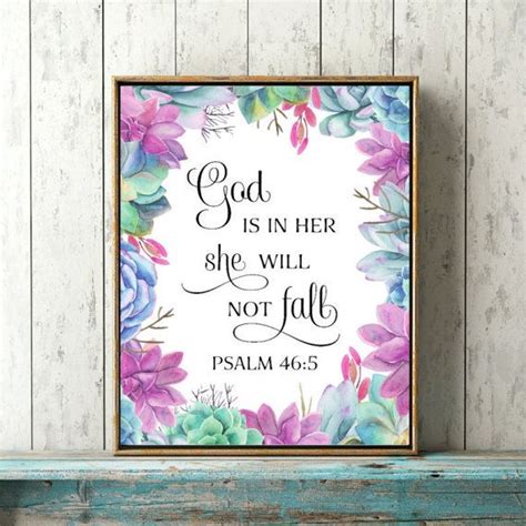 Psalm Bible Verse Printable God Is In Her She Will Not Fall