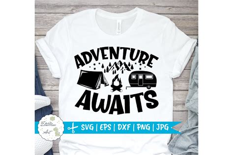 Adventure awaits SVG, camping svg, Camping Quote Svg (704364) | Hand