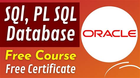 Free Oracle Sql And Pl Sql Courses Free Certificate Database Courses Youtube