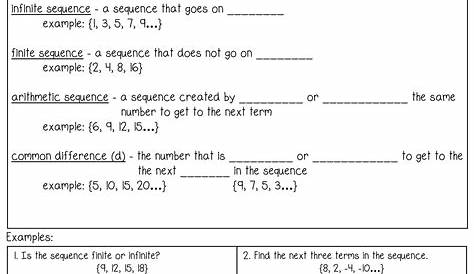 Worksheets On Sequence And Series