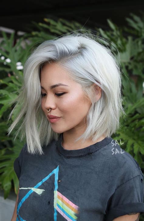 Pinterest Deborahpraha ♥️ Short Blunt Haircut And Platinum Hair Color