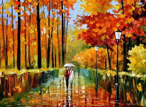 Autumn Rain By Leonid Afremov By Leonidafremov On Deviantart