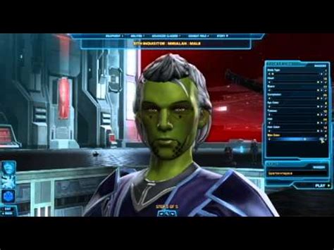 Sw Tor Mirialan Male Sith Inquisitor Character Options And Intro