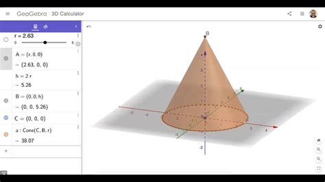 Build A Cone H 2r In Geogebra 3d Method 1 Point Plotting With