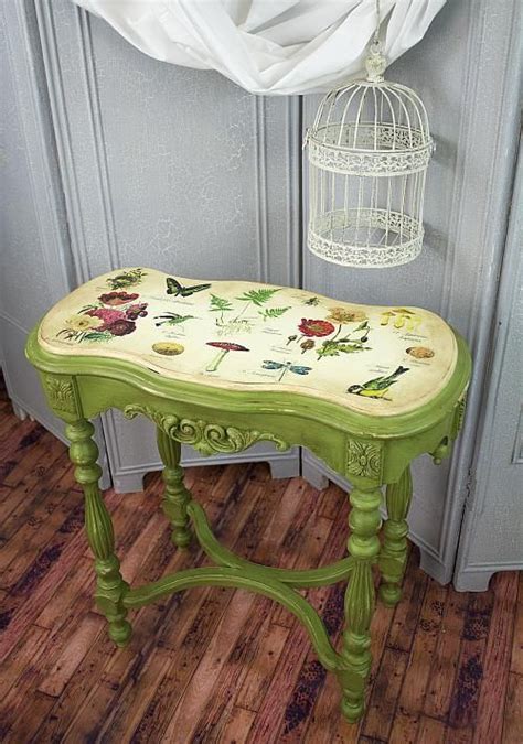 Botanical Chalky Finish Side Table Project By Decoart Painted Side