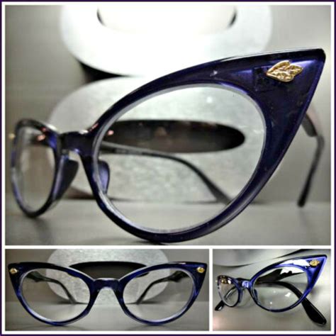 classic vintage retro cat eye style clear lens eye glasses purple fashion frame ebay