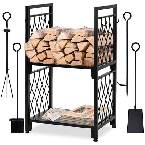 Buy Firewood Rack Indoor Fireplace Log Holder Outdoor Wood Storage Log Rack Decorative Heavy