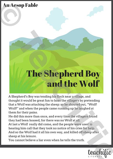 Fable The Shepherd Boy And The Wolf Teachific