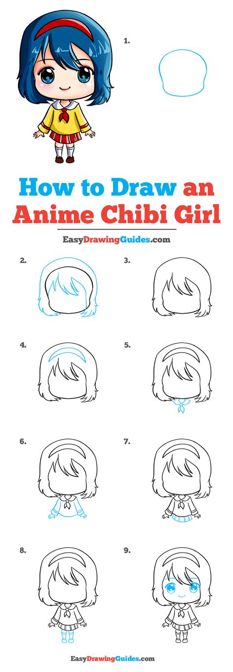 How To Draw An Anime Chibi Girl Really Easy Drawing Tutorial