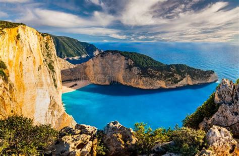Navagio Bay And Ship Wreck Beach In Summer Zakynthos Greece In The