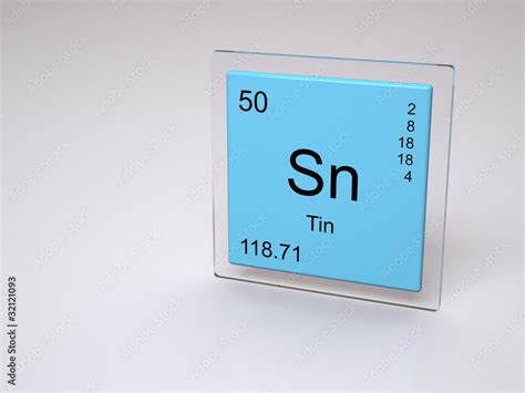Tin Symbol Sn Chemical Element Of The Periodic Table Stock