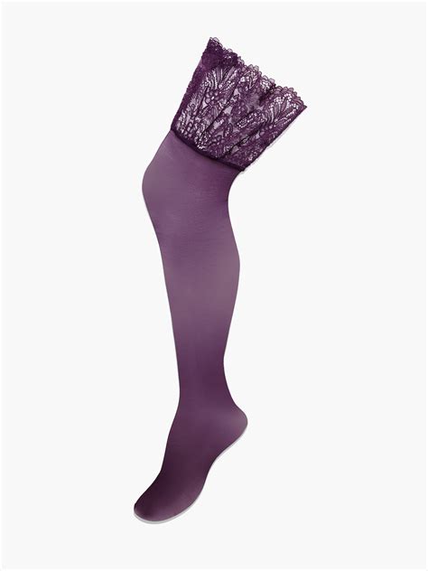 Romantic Corded Lace Thigh High Stockings In Purple Savage X Fenty