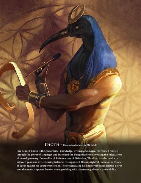 Immortal Art Book Of Myths And Legends Thoth Illustration By Mateusz Michalski Writing And