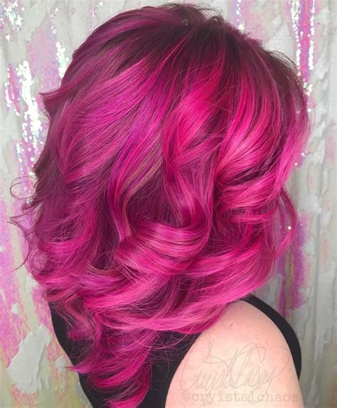 Pink Purple Magenta Balayage Bright Hair Colors Hair Makeup Magenta