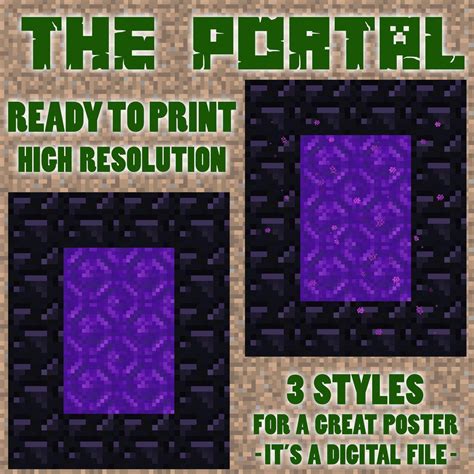 Nether Portal Digital File Ready To Print High Resolution 36x45 Big