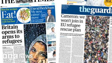 Newspaper Review Britain S Response To Refugee Crisis Bbc News