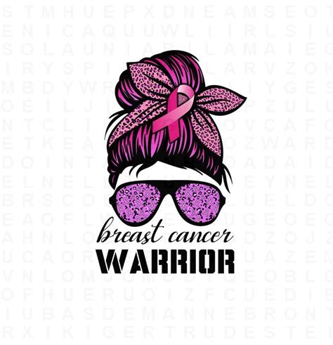 Breast Cancer Warrior Messy Bun Png Sublimation Design Breast Etsy