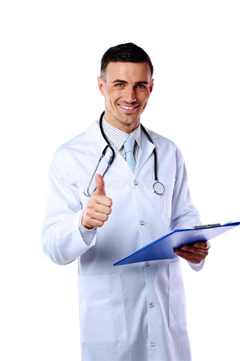 Happy Male Doctor Standing Stock Image Image Of Isolated 39617099