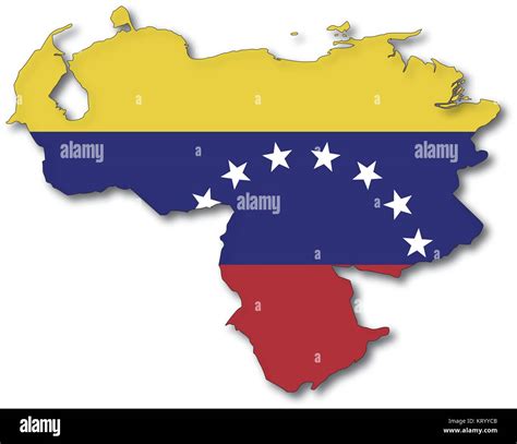 Vectorflag Map Of Venezuela Outline Drawing With Shadow Stock Vector