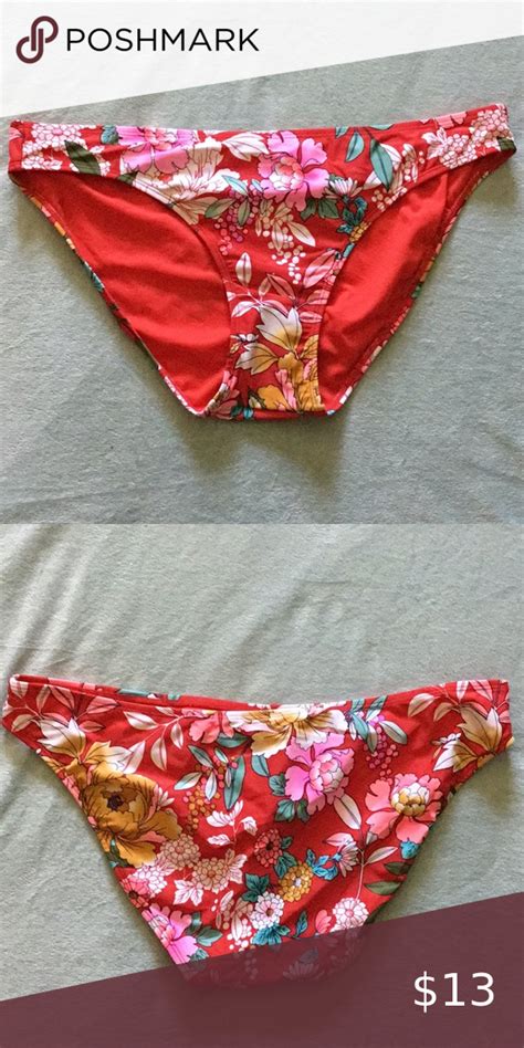 Nwt Bikini Bottom Red Floral Bikini Bikinis Floral Bikini My Xxx Hot Girl