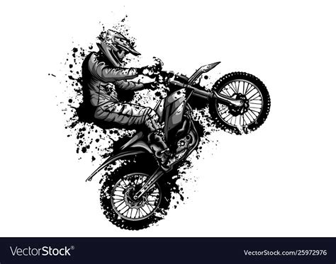 Motocross Rider Ride Bike Royalty Free Vector Image