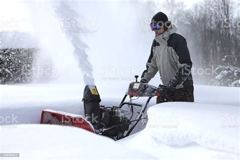 Snow Blowing Man Stock Photo Download Image Now Snowblower Snow