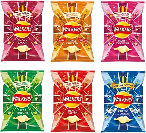 Walkers Standard Crisps 6 Mixed Flavours 24 Set 32 5g Ready Salted