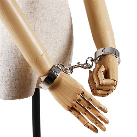 Silver Stainless Steel Handcuffs And Ankle Cuffs With Lockmetal Wrist