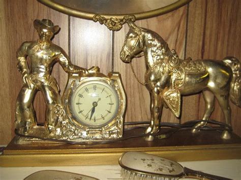 Vintage United Cowboy Whorse Clock Collectible Cowboy Memorabilia