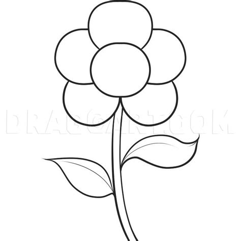 How To Draw An Easy Flower Step By Step Drawing Guide By Dawn Dragoart